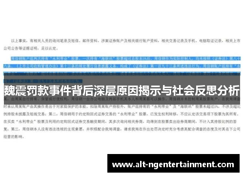 魏震罚款事件背后深层原因揭示与社会反思分析